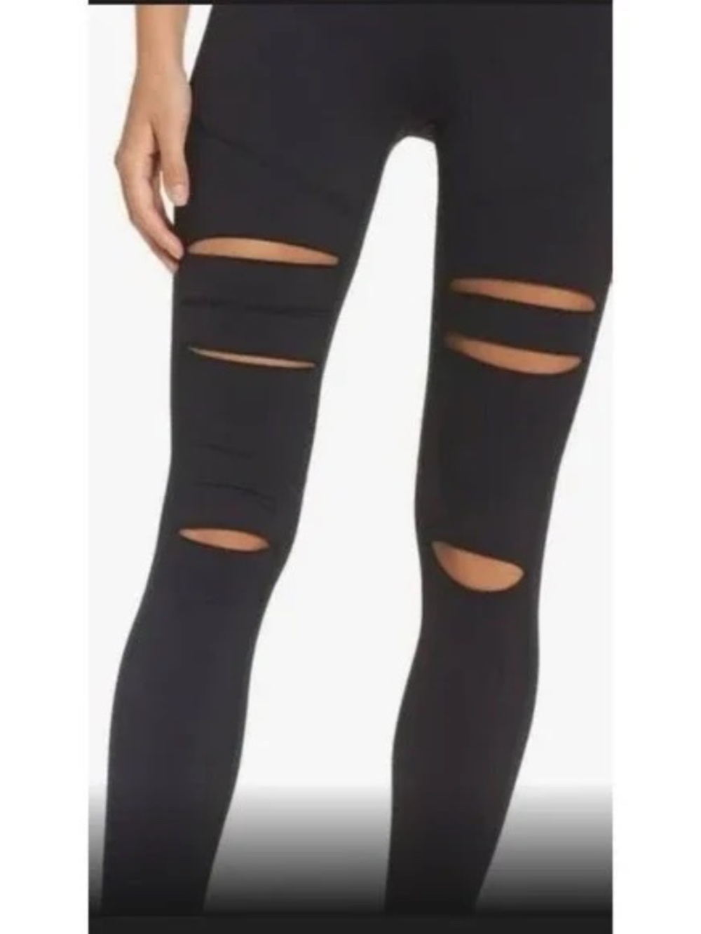 Z by Zella Cece High Waisted Open Knee Slashed Leggings Size M